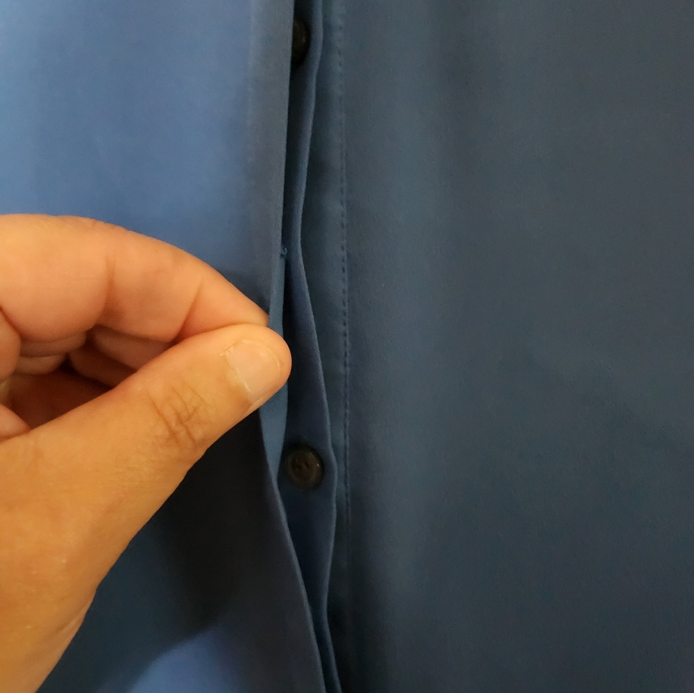 Vibrant Blue Button-Up Blouse - Picture 6 of 11
